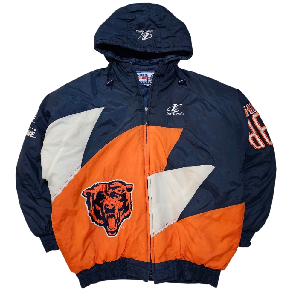 Vintage 90's NFL Pro Line Logo Athletic Double Sharktooth Chicago Bears Jacket - Picture 1 of 13